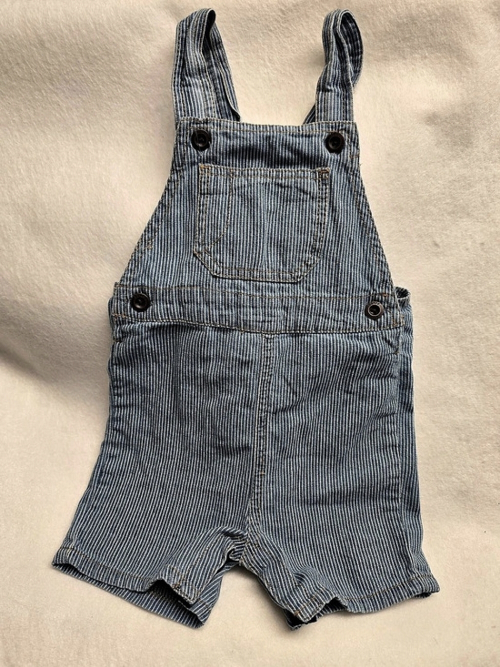Levi's Striped Denim Short Overalls Kids Blue